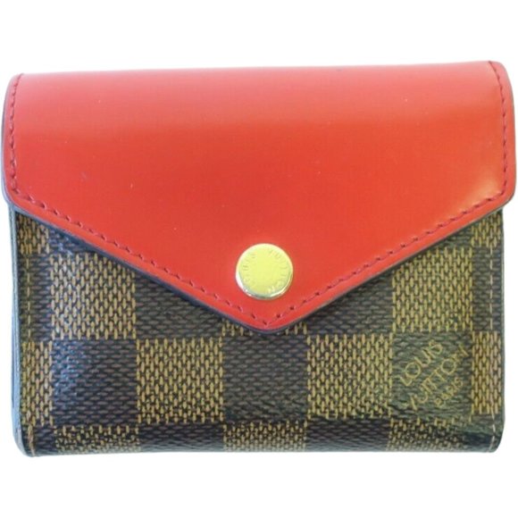 367188F V Louis Vuitton Wallet Zoe Trifold Brown Leather Monogram - Picture 1 of 8